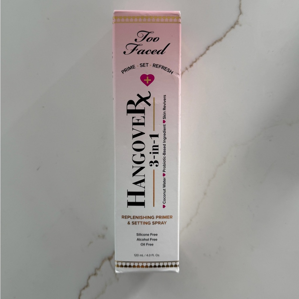 NWT Too Faced Hangover Rx 3-in-1 Replenishing Primer & Setting Spray